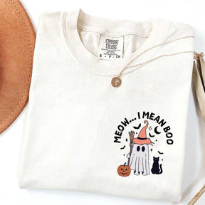 Ghost Cat Meow I Mean Boo T-Shirt