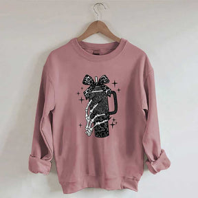 Black Coquette Bow Skeleton Sweatshirt