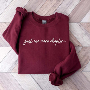 Minimalist Just One More Chapter Bookish Sweatshirt
