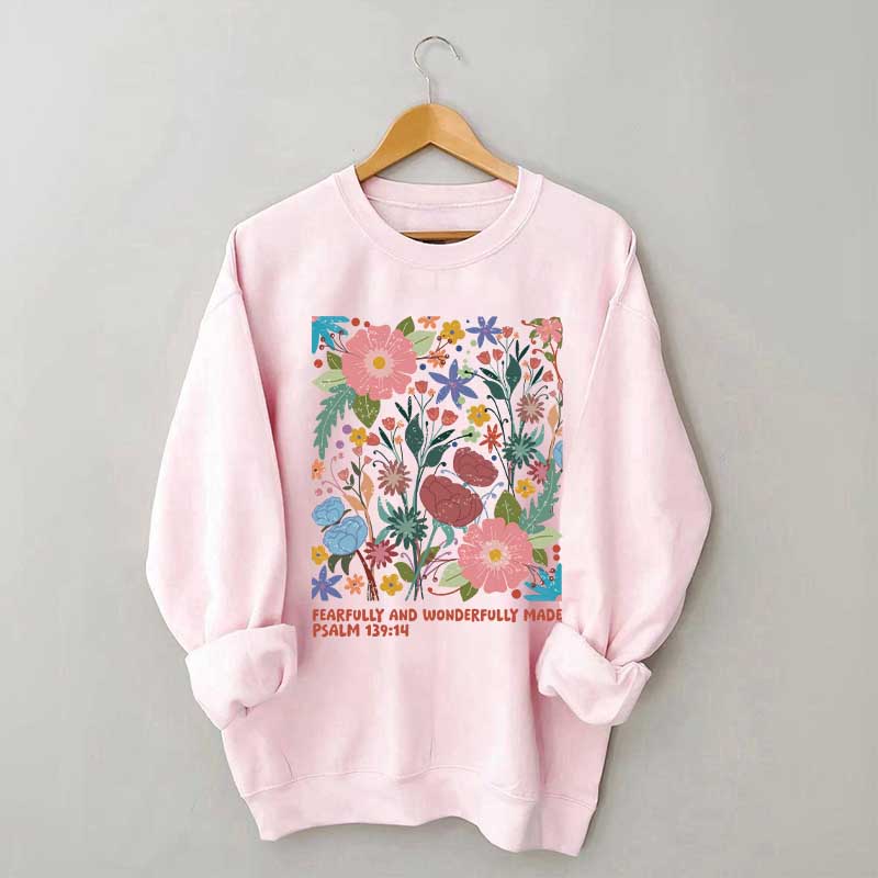Fearfully And Wonderfully Made Abstract Flower Sweatshirt