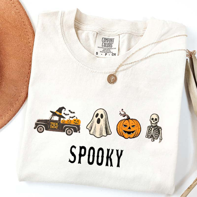 Pumpkin Season Girly Spooky Halloween T-Shirt