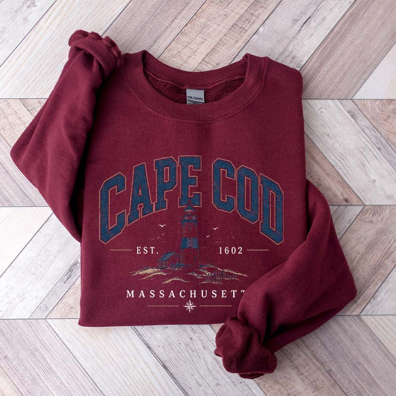 Retro Cape Cod Massachusetts Travel Destination Vacation Sweatshirt