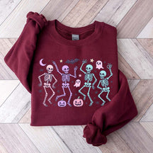 Dancing Skeletons Halloween Retro Sweatshirt