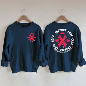 Breast Cancer Awareness Support Love Care Courage Sweatshirt
