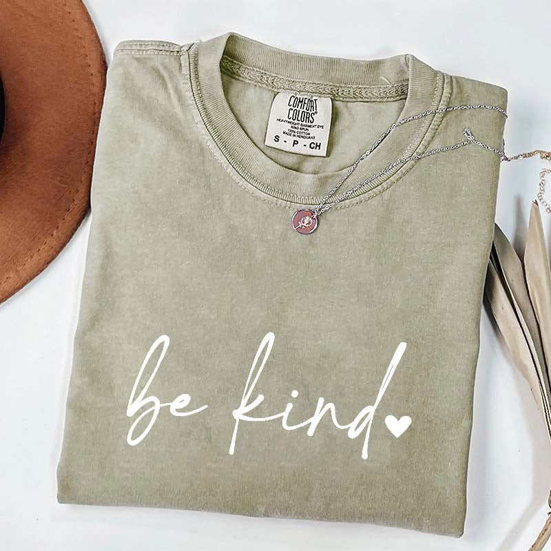 Inspirational Be Kind Heart Minimalist T-Shirt