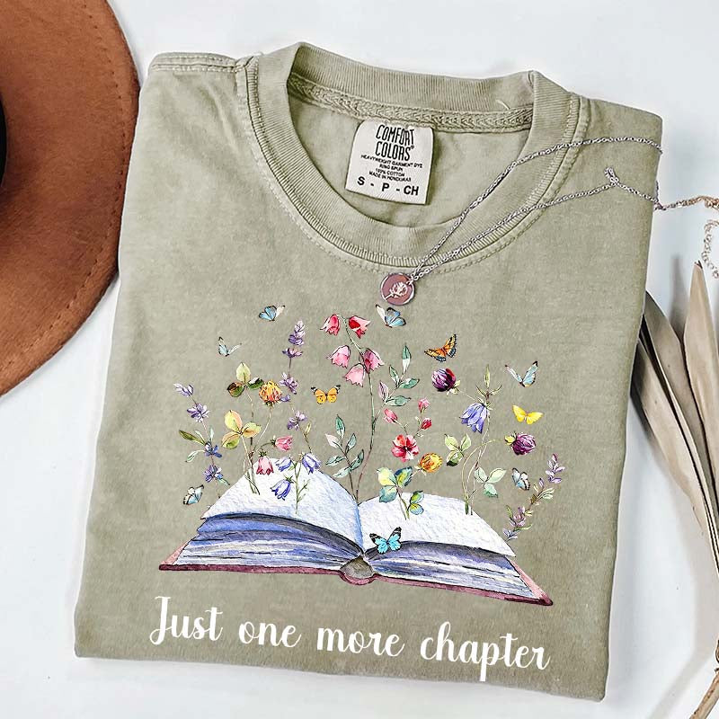 Just One More Chapter Floral Book T-Shirt