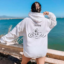 I'm Fine Back Print Hoodie