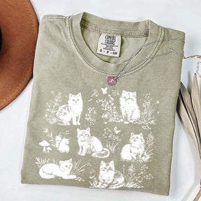 Vintage 90s Cats Pet Floral T-Shirt