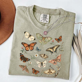 Vintage Butterfly Botanical Chart Moth T-Shirt