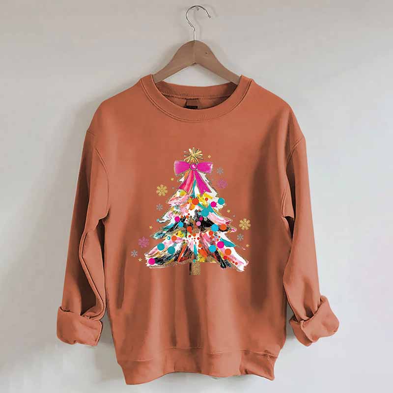 Colorful Glitter Christmas Tree Sweatshirt