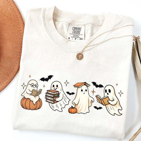 Trendy Halloween Ghosts Reading T-Shirt