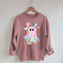 Sparkly Bow Rainbow Ghost Sweatshirt