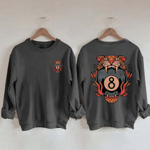 Lucky Leopard Traditional Tattoo T 8 Ball Sweatshirt