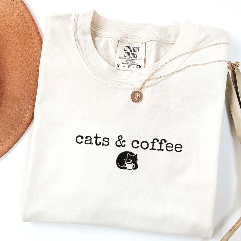 Comfort Colors Cats Coffee T-Shirt