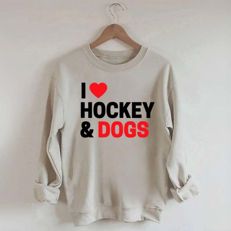 I Love Hockey & Dogs Sweatshirt