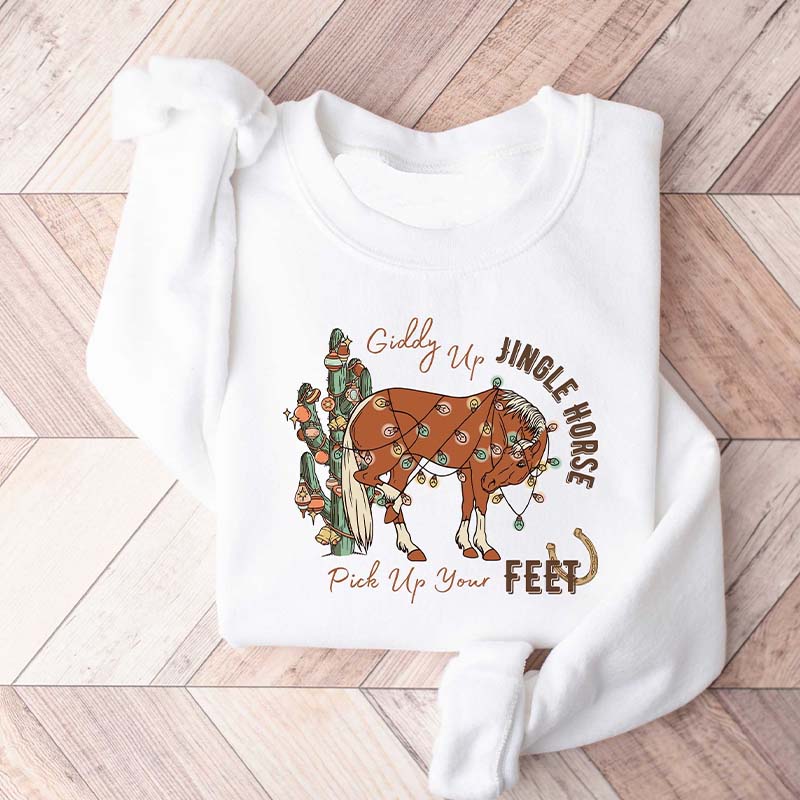 Cowboy Howdy Country Christmas Horse Sweatshirt