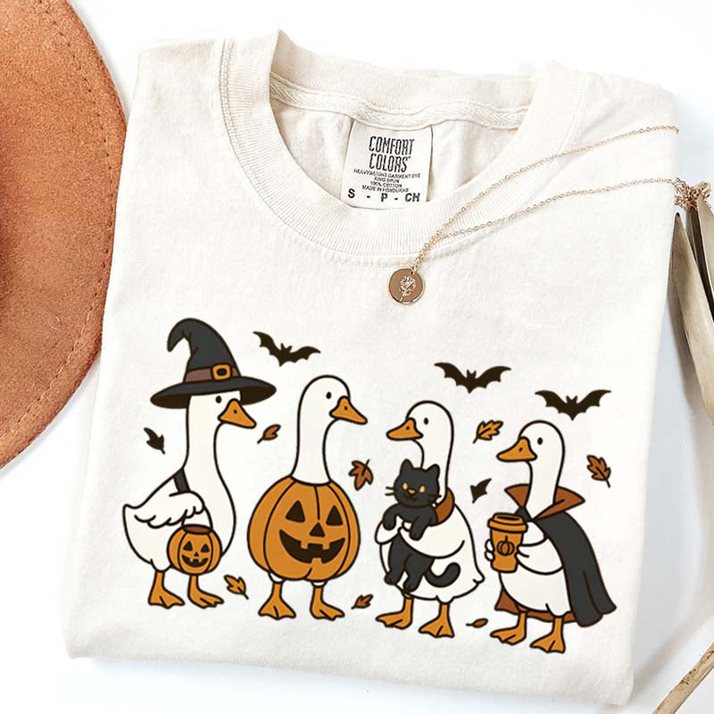 Halloween Ghost Pumpkin Bat Cat T-Shirt