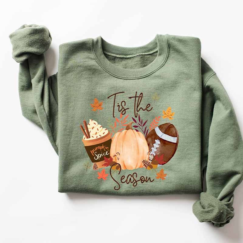 T Is The Season Fall Football Pumpkin Sweatshirt