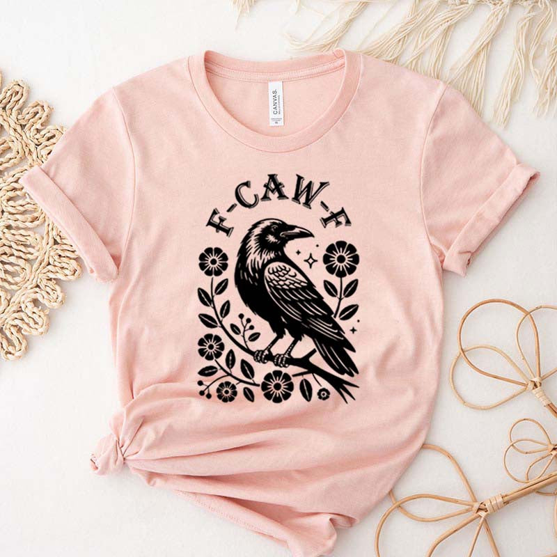 Black Gothic Crow Trendy Bird T-Shirt