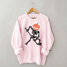 Skeleton Hockey Pumpkin Sweatshirt