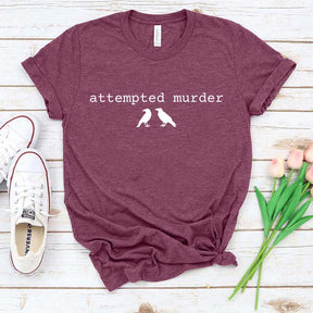 Funny Attempted Murder Crow Minimalist T-Shirt