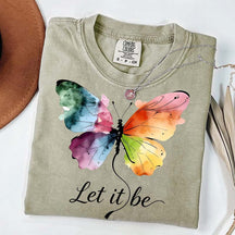 Let It Be Rainbow Butterfly Women T-Shirt