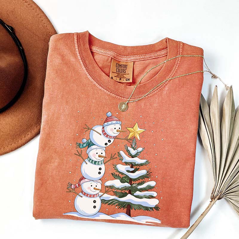 Christmas Snowman Tree T-Shirt