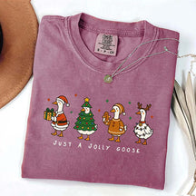 Just a Jolly Goose Girly Christmas T-Shirt
