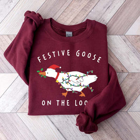 Xmas Duck Festive Goose On The Loose Sweatshirt