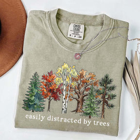 Easily Distracted by Trees Camping Hiking T-Shirt