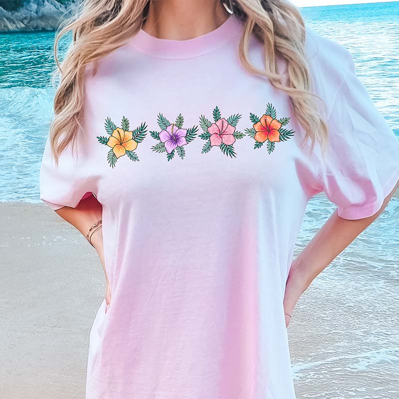 Hibiscus Flower Minimalist T-Shirt