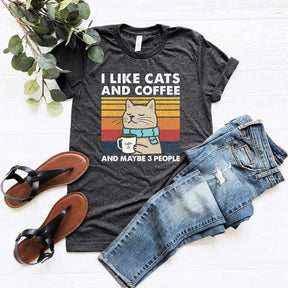 I Like Cats And Coffee T-Shirt