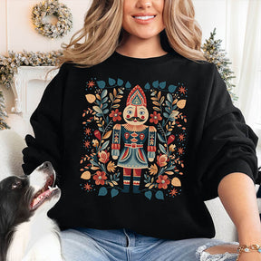 Nordic Christmas Nutcracker Folk Art Sweatshirt