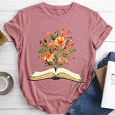 There Are Flowers Blooming From The Book T-shirt