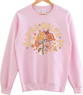 Retro Floral Alpha Delta Pi Sweatshirt