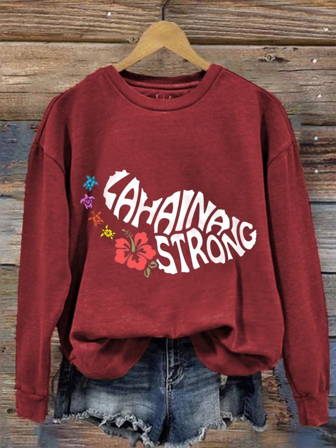 Women's Lahaina Strong Hibiscus Flower Sweatshirt