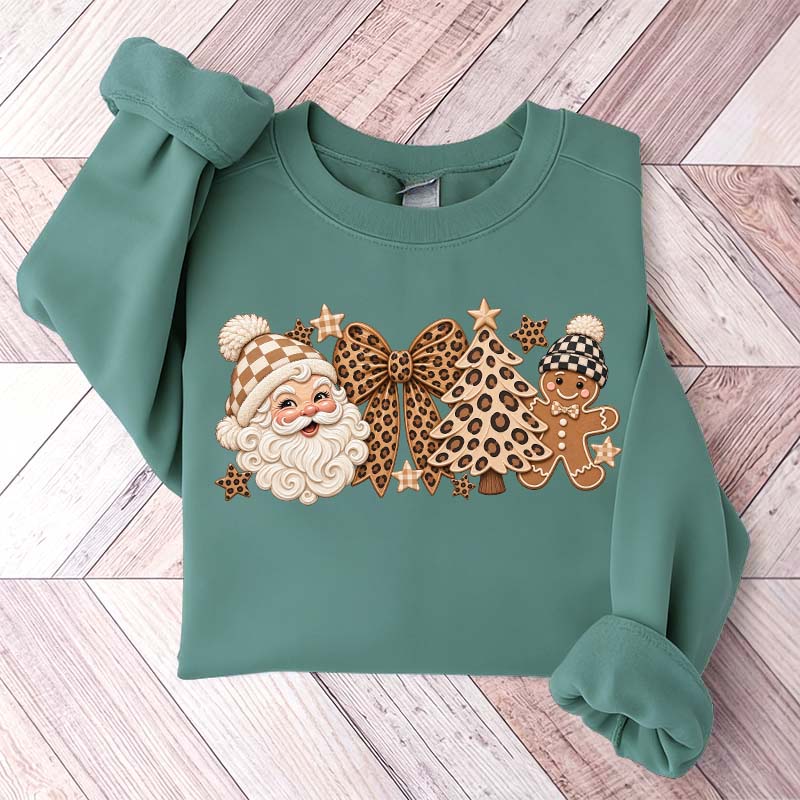 Leopard Christmas Comfort Colors Santa Sweatshirt