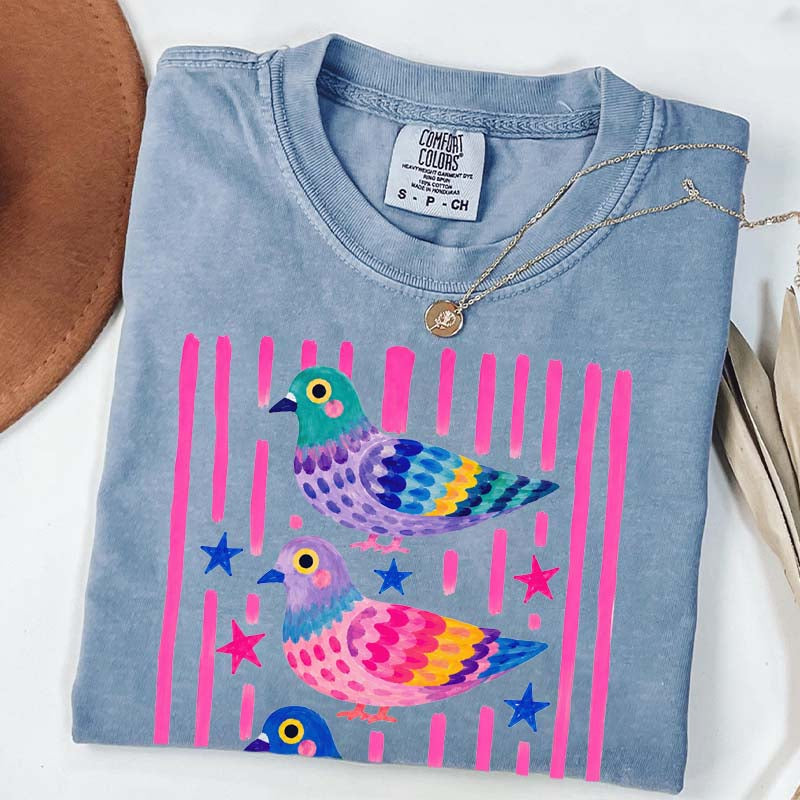 Colorful Pigeon Cute Bird T-Shirt