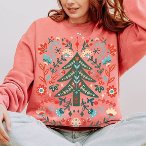 Scandinavian Christmas Folk Art Sweatshirt