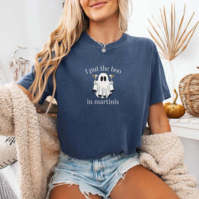 Funny Halloween I Put the Boo in Martinis T-Shirt