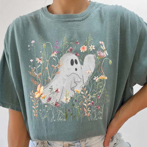 Comfort Colors Cute Ghost in Wildflowers T-Shirt
