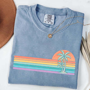 Retro Sun Summer Stripes T-Shirt