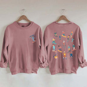 Retro Cute Ski Girl Sweatshirt