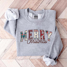 Tartan Plaid Pattern Merry Christmas Sweatshirt