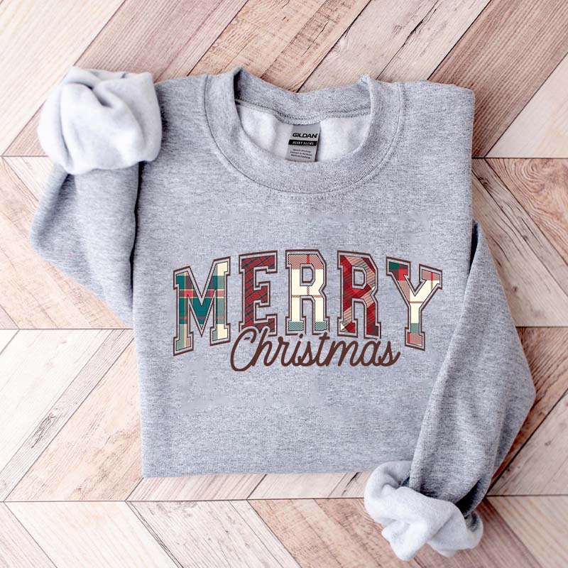 Tartan Plaid Pattern Merry Christmas Sweatshirt