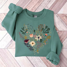 Retro Floral Heart All You Need Is Love Sweatshirt