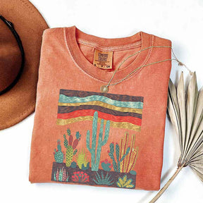 Retro Desert Cactus Southwest Boho Plant T-Shirt
