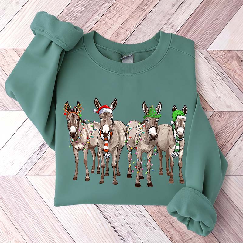 Christmas Donkey Lights Sweatshirt