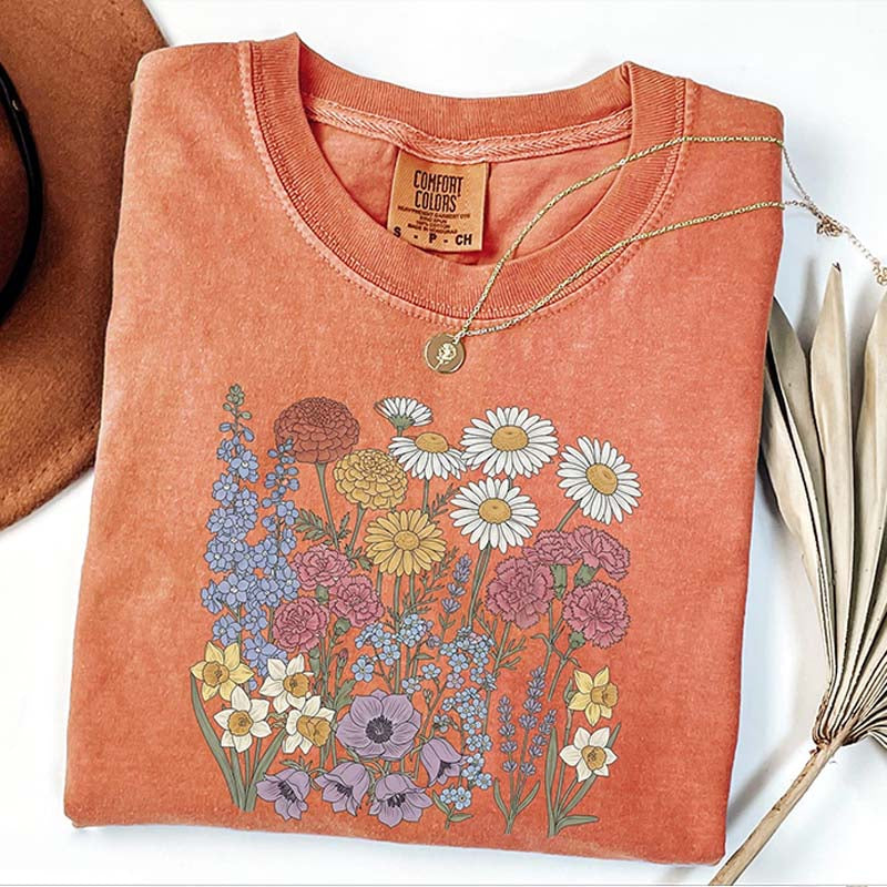 Botanical Print Wildflowers Vibes Sweatshirt