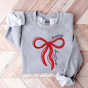 Merry Christmas Bow Winter Sweatshirt